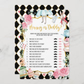 ママかパパ |赤ちゃん疑問に思シャワーゲームのアリス 招待状 (正面/裏面)