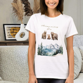 ママがあなたを待っている 冬のくまの冒険 Tシャツ