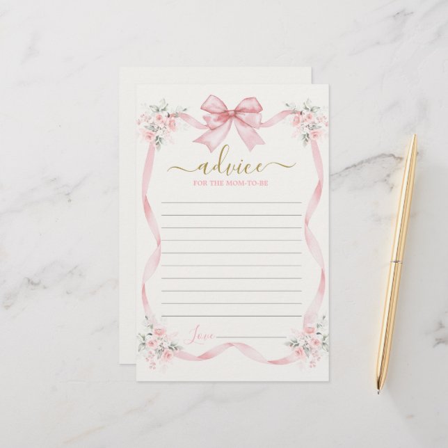 ママがカードになるピンクボウアドバイス (正面/裏面インサイチュ)