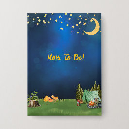 ママがキャンプの赤ちゃんシャワーのピンになること 缶バッジ