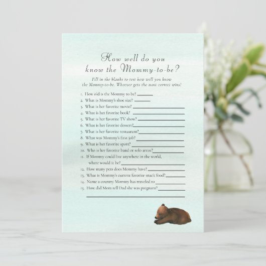 ママがクマのゲームを最高の知る森の冒険 招待状 (スタンド正面)