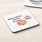 ママがコーヒーとハグを飲む コースター (左側)