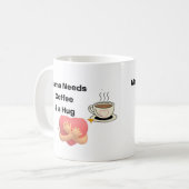 ママがコーヒーとハグを飲む コーヒーマグカップ (正面左)