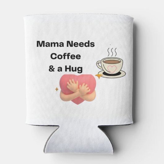 ママがコーヒーとハグを飲む 缶クーラー (裏面)