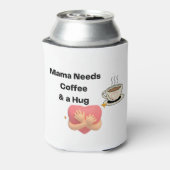 ママがコーヒーとハグを飲む 缶クーラー (缶裏面)