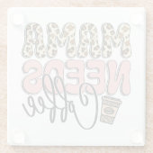 ママがコーヒーを飲む ガラスコースター (裏面)