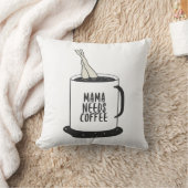ママがコーヒーを飲む クッション (ブランケット)
