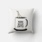 ママがコーヒーを飲む クッション (裏面)