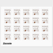 ママがコーヒーを飲む スクエアシール (シート)