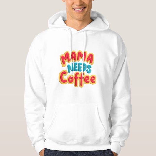 ママがコーヒーを飲む パーカ (正面)