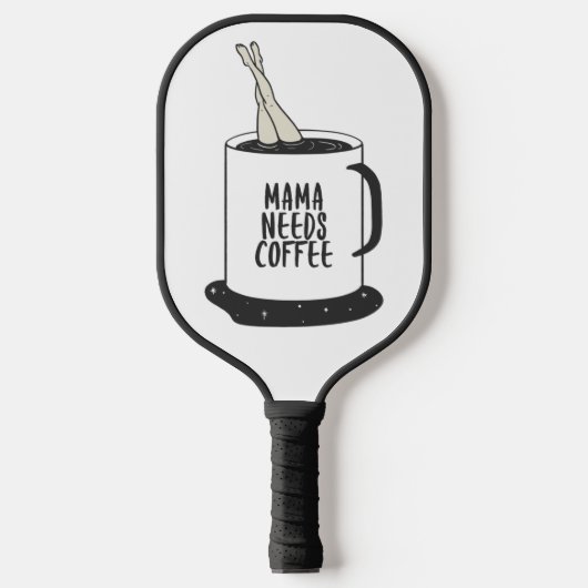 ママがコーヒーを飲む ピックルボールラケット (正面)