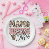 ママがコーヒーを飲む ペーパープレート (パーティー)