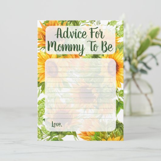 ママがシャワーを浴びるためのヒマワリアドバイス アドバイスカード (スタンド正面)