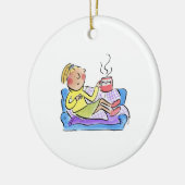 ママがソファに座る セラミックオーナメント (左)