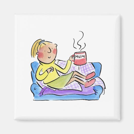 ママがソファに座る マグネット (正面)