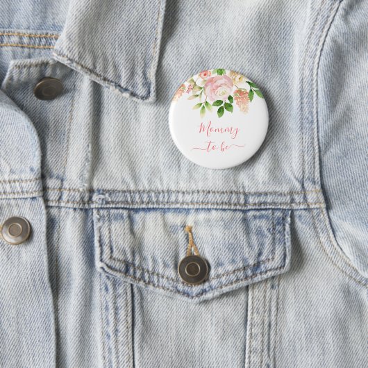 ママがピンクのローズエレガントフローラ新母 缶バッジ (インサイチュ)