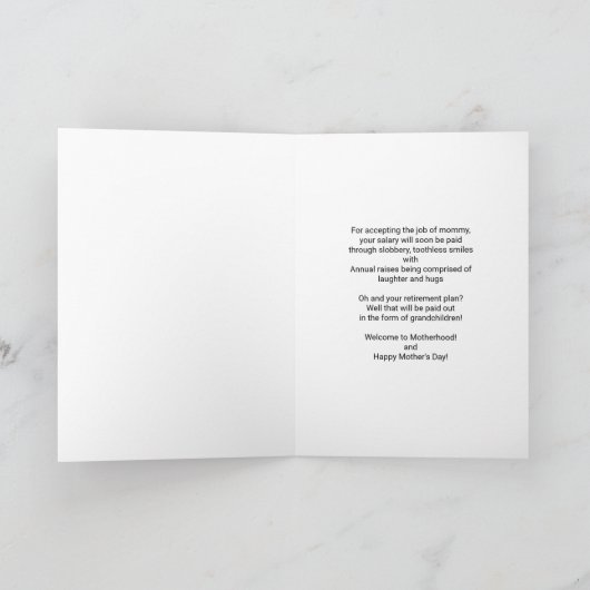 ママがピンクの水玉模様おもしろい母の日に カード (内部)