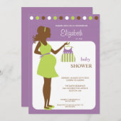 ママがベビモダンーガールシャワー招待状 招待状 (正面/裏面)