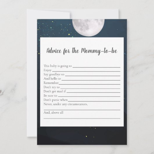 ママがベビーシャワーゲーム用のクマアドバイス 招待状 (正面)