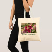 ママがボス トートバッグ ピンクのユリの花 カスタムデザイン (正面(商品))