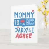 ママがボス パパと私が同意します カード (黄色い花)