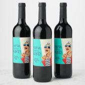 ママがワインを飲む母の日 ワインラベル (ボトル)