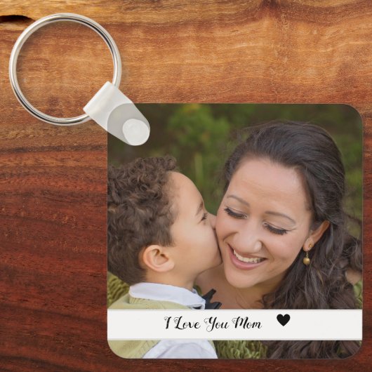 ママが大好きカスタムだよフォトキーチェーンのお母さんの日。 キーホルダー (正面)
