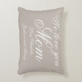 「ママが大好きパーソナライズされた」グレーと白 アクセントクッション (正面(垂直))