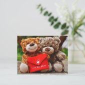 ママが大好き – かわいい&かわいいテディベア ポストカード (スタンド正面)