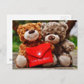 ママが大好き – かわいい&かわいいテディベア ポストカード (正面/裏面)