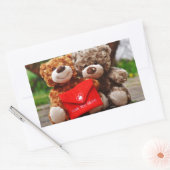 ママが大好き – かわいい&かわいいテディベア 長方形シール (封筒)