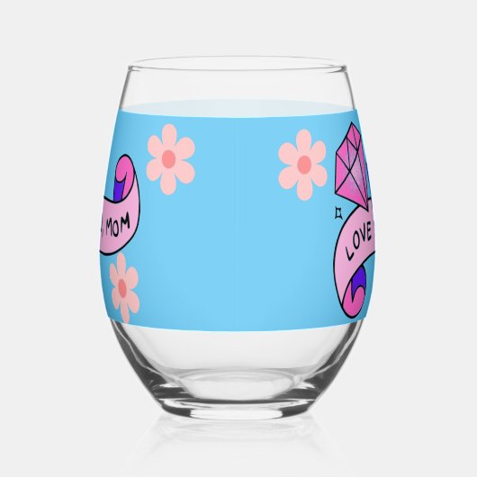 ママが大好き ステムなしワイングラス (右)