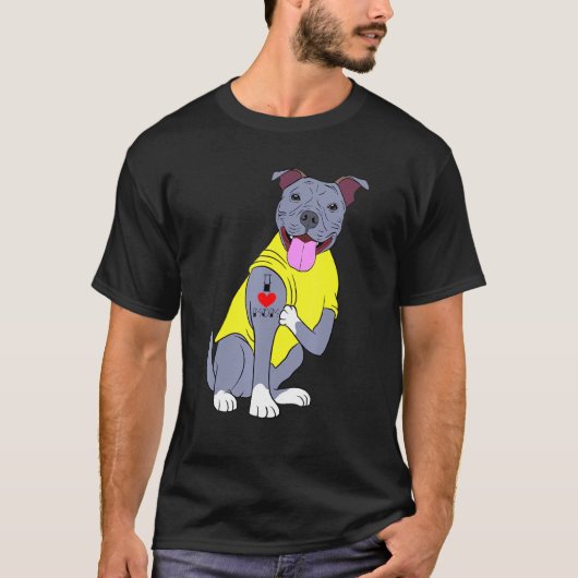 ママが大好き!ママコレクション ピットブル犬 Tシャツ (正面)