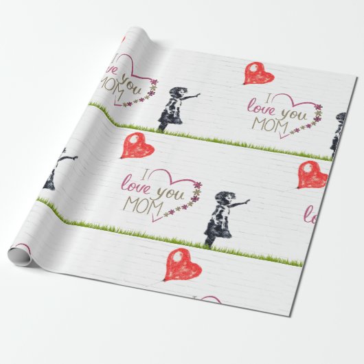 ママが大好き ラッピングペーパー (アンロールド)