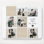 ママが大好き |写真のコラージュ | Mocha マウスパッド (正面)