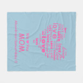 「ママが大好き！」子供たちパーソナライズされた フリースブランケット (正面(横))