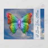 ママが大好き | 母の日のためのレインボーバタフライ ポストカード (正面)