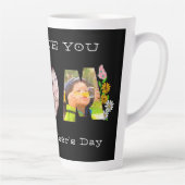 ママが大好き!母の日バタフライ写真名 カフェラテマグ (右)