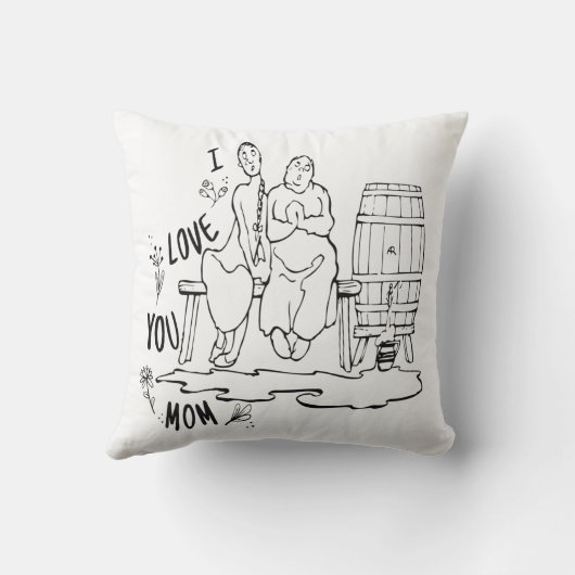 ママが大好き!Tシャツ クッション (裏面)