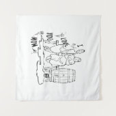 ママが大好き！Tシャツ タペストリー (正面(横))