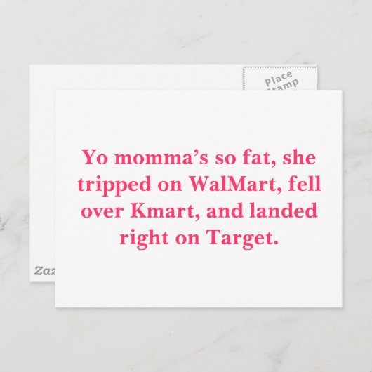 ママが太ってウォルマートにつまずいて転んで… ポストカード (正面/裏面)