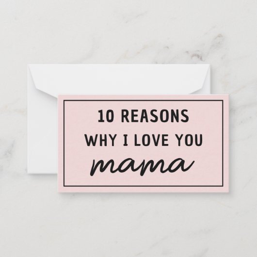 ママが好きな理由 母の日 かわいい ノートカード (正面)