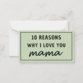 ママが好きな理由 母の日 かわいい ノートカード (正面)