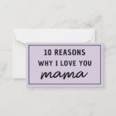 ママが好きな理由 母の日 かわいい ノートカード (正面)