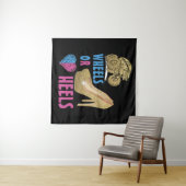 ママが愛する女の子が現れる車輪かヒール タペストリー (インサイチュ(横))