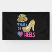 ママが愛する女の子が現れる車輪かヒール 横断幕 (横)