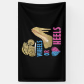 ママが愛する女の子が現れる車輪かヒール 横断幕 (縦)