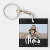 ママが現代のスクリプト写真を設立 キーホルダー (正面)