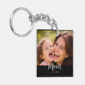 ママが現代のスクリプト写真を設立 キーホルダー (正面左)