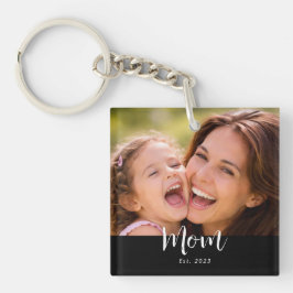 ママが現代のスクリプト写真を設立 キーホルダー